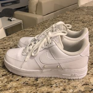 Nike Air Force Ones with pearl accents 8.5 worn once